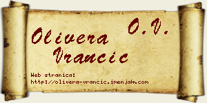 Olivera Vrančić vizit kartica